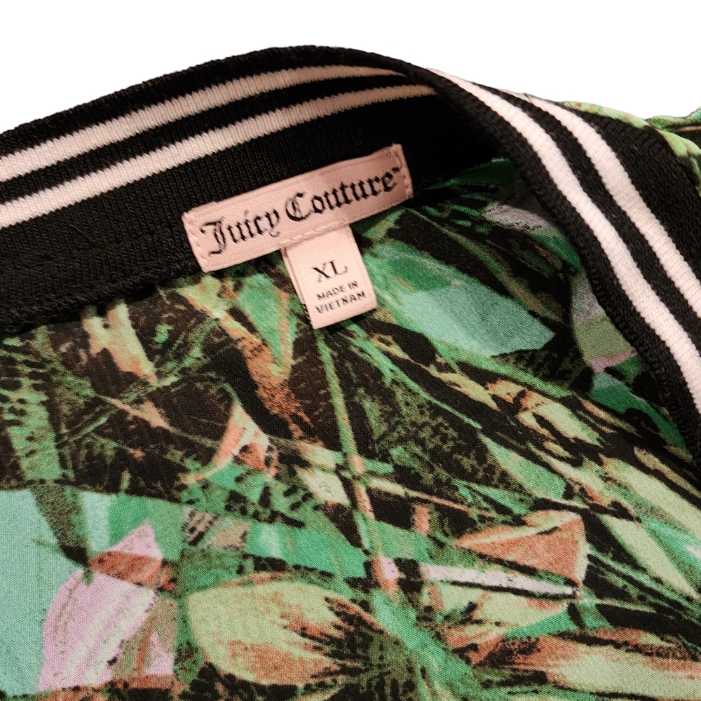 Nwot Juicy Couture Chiffon Bomber Jacket, Jungle Print, size XL - Picture 9 of 10